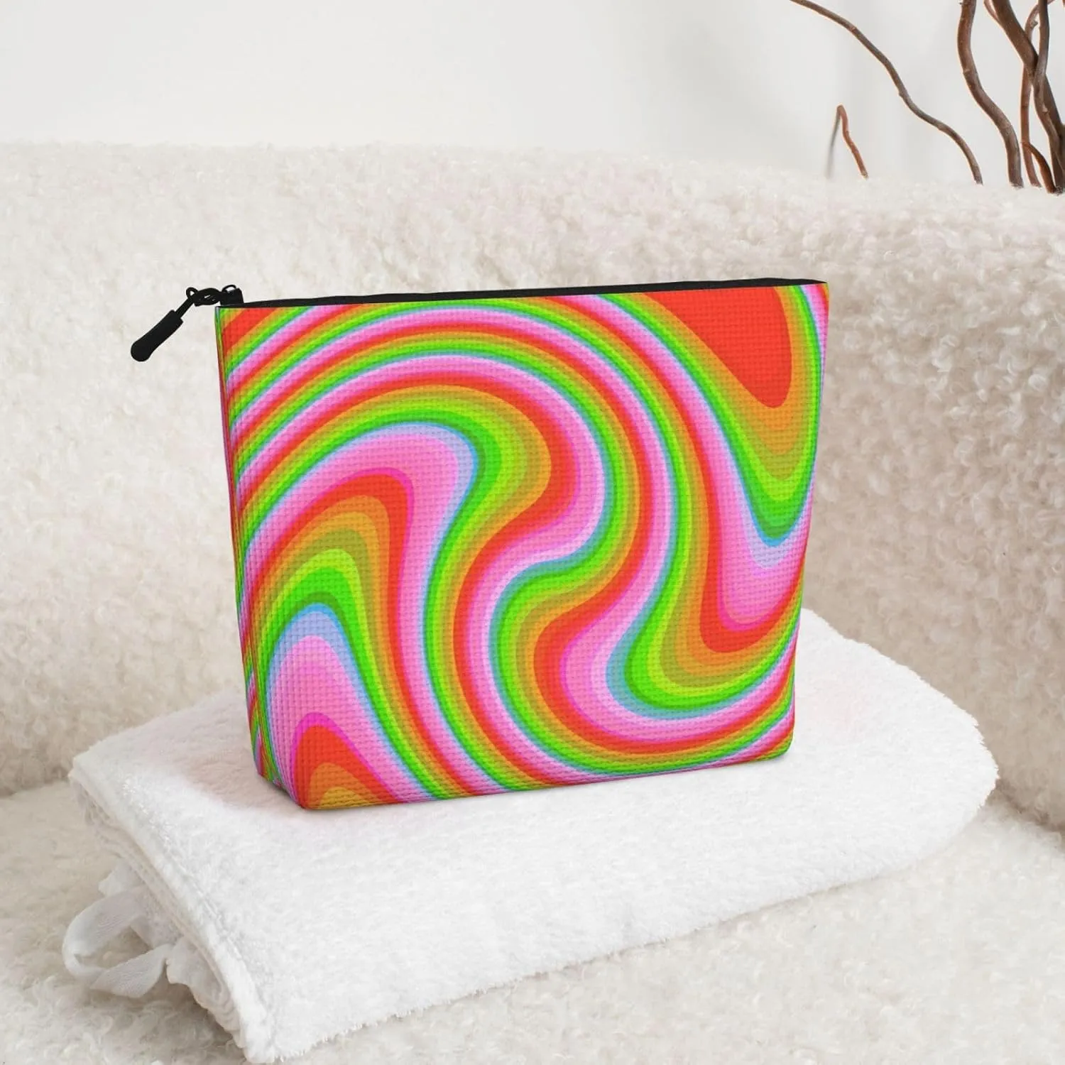 Colorful Swirl Texture Series Makeup Bag Birthday Gift Mother'S Day Gifts Are The Internal Capacity Is Large Light And Cute Suitable For Daily Life Travel Etc