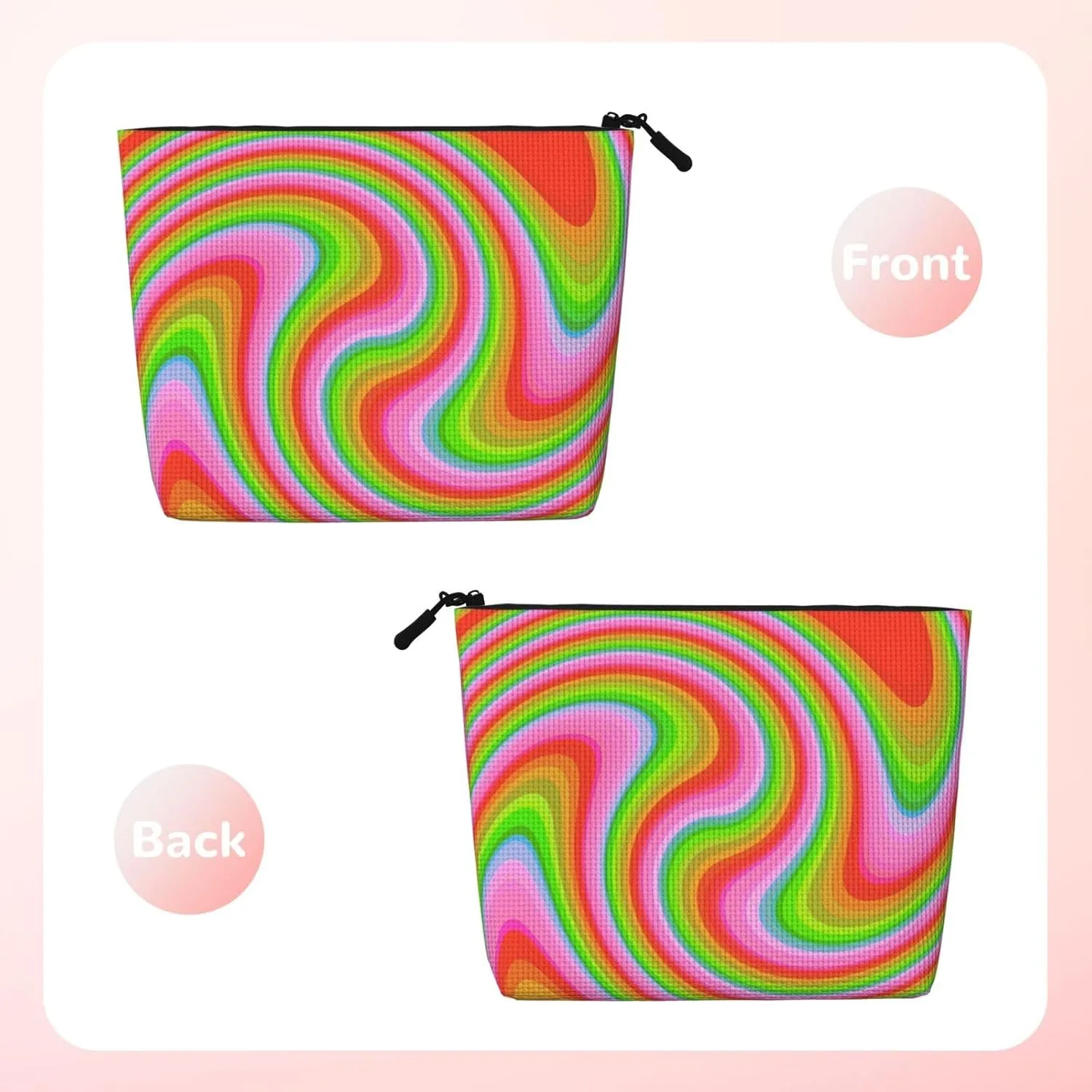 Colorful Swirl Texture Series Makeup Bag Birthday Gift Mother'S Day Gifts Are The Internal Capacity Is Large Light And Cute Suitable For Daily Life Travel Etc