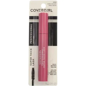 CoverGirl Professional Super Thick Lash Mascara, Very Black [200] 0.30 oz (Pack of 5)