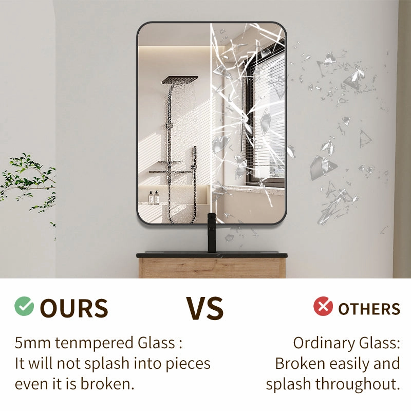 Custom Black Designer Espelho Espejo Inteligente Espejos Bath Vanity Makeup Washroom Glass Cosmetic Mirrors Wall Bathroom Mirror