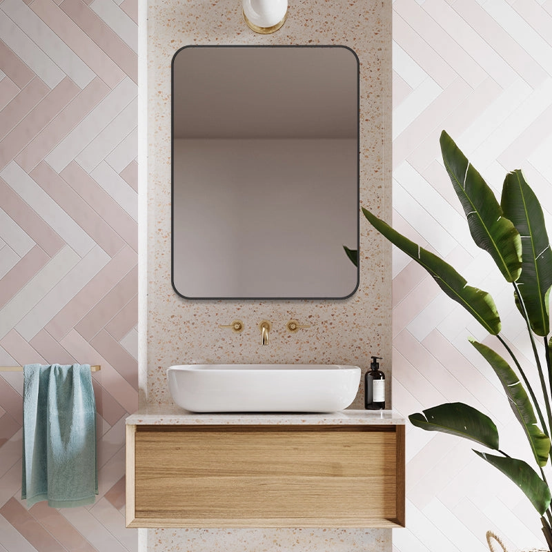 Custom Black Designer Espelho Espejo Inteligente Espejos Bath Vanity Makeup Washroom Glass Cosmetic Mirrors Wall Bathroom Mirror