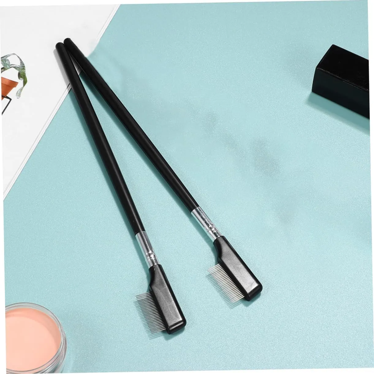 Didiseaon 10pcs Eyelash Brush Separator Precision Lash Comb Tool Steel Needles for Effortless Eyelash Grafting for Professional and Home Use Creates Natural