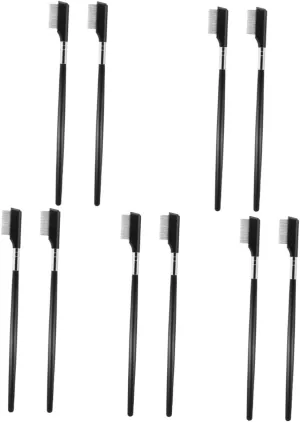 Didiseaon 10pcs Eyelash Brush Separator Precision Lash Comb Tool Steel Needles for Effortless Eyelash Grafting for Professional and Home Use Creates Natural