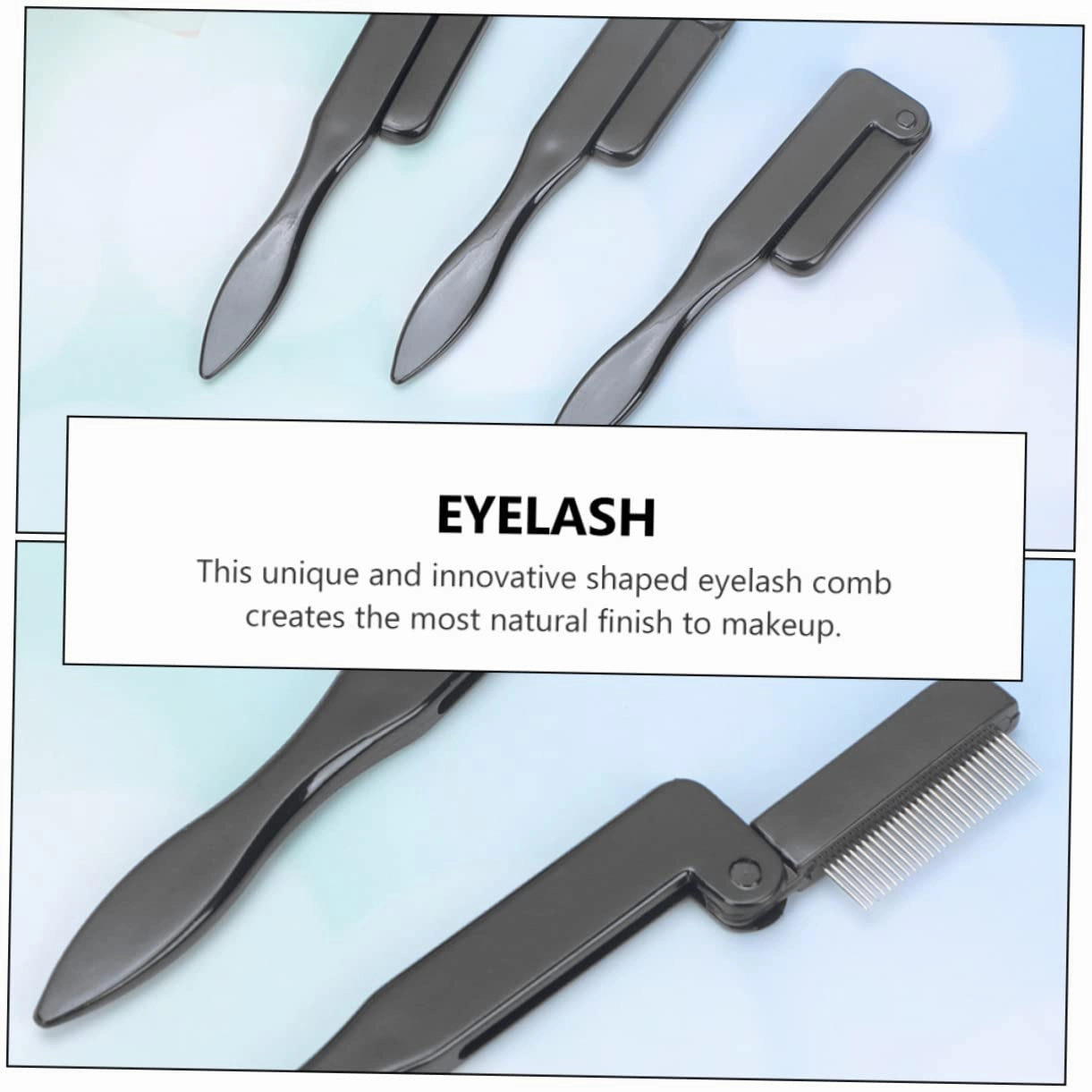 Didiseaon 6pcs Folding Eyebrow Comb Stainless Steel Makeup Tool for Eyelash Separation Easy to Clean Portable Design for Travel and Daily Use