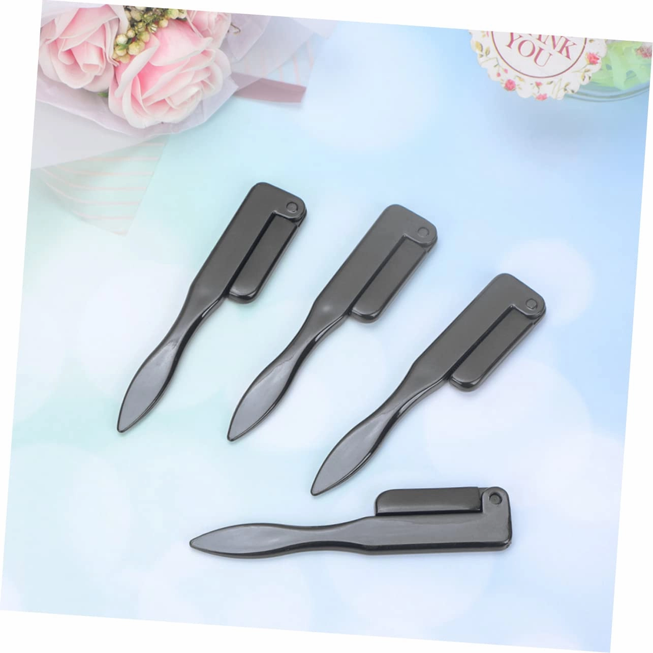Didiseaon 6pcs Folding Eyebrow Comb Stainless Steel Makeup Tool for Eyelash Separation Easy to Clean Portable Design for Travel and Daily Use