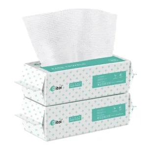 Disposable Face Towels,Ultra Soft &Thick Face Dry Wipes for Makeup Removal,Vscose Fiber Facial Cloths for Skincare & Daily Cleansing,120 Count,Eco-Friendly