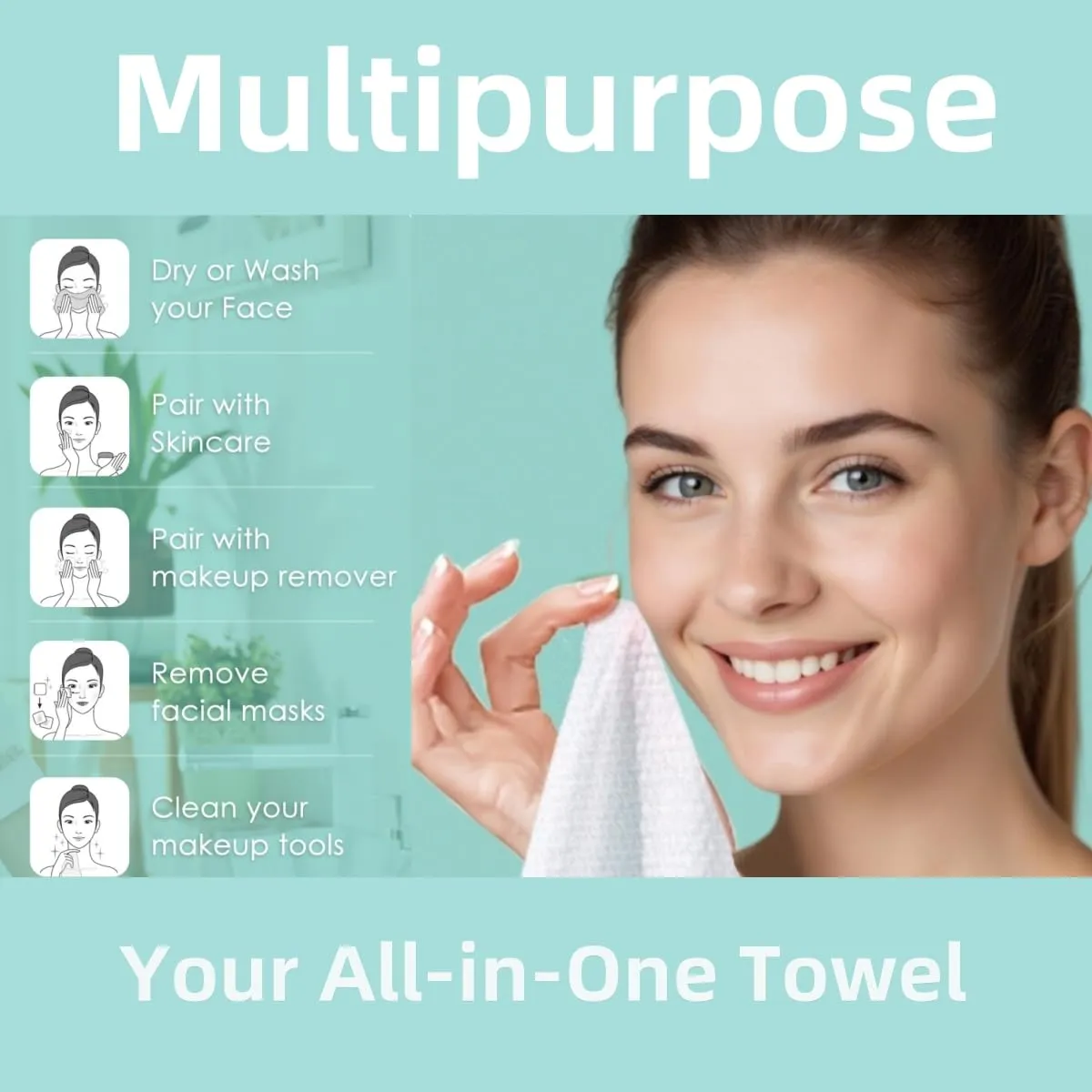 Disposable Face Towels,Ultra Soft &Thick Face Dry Wipes for Makeup Removal,Vscose Fiber Facial Cloths for Skincare & Daily Cleansing,120 Count,Eco-Friendly