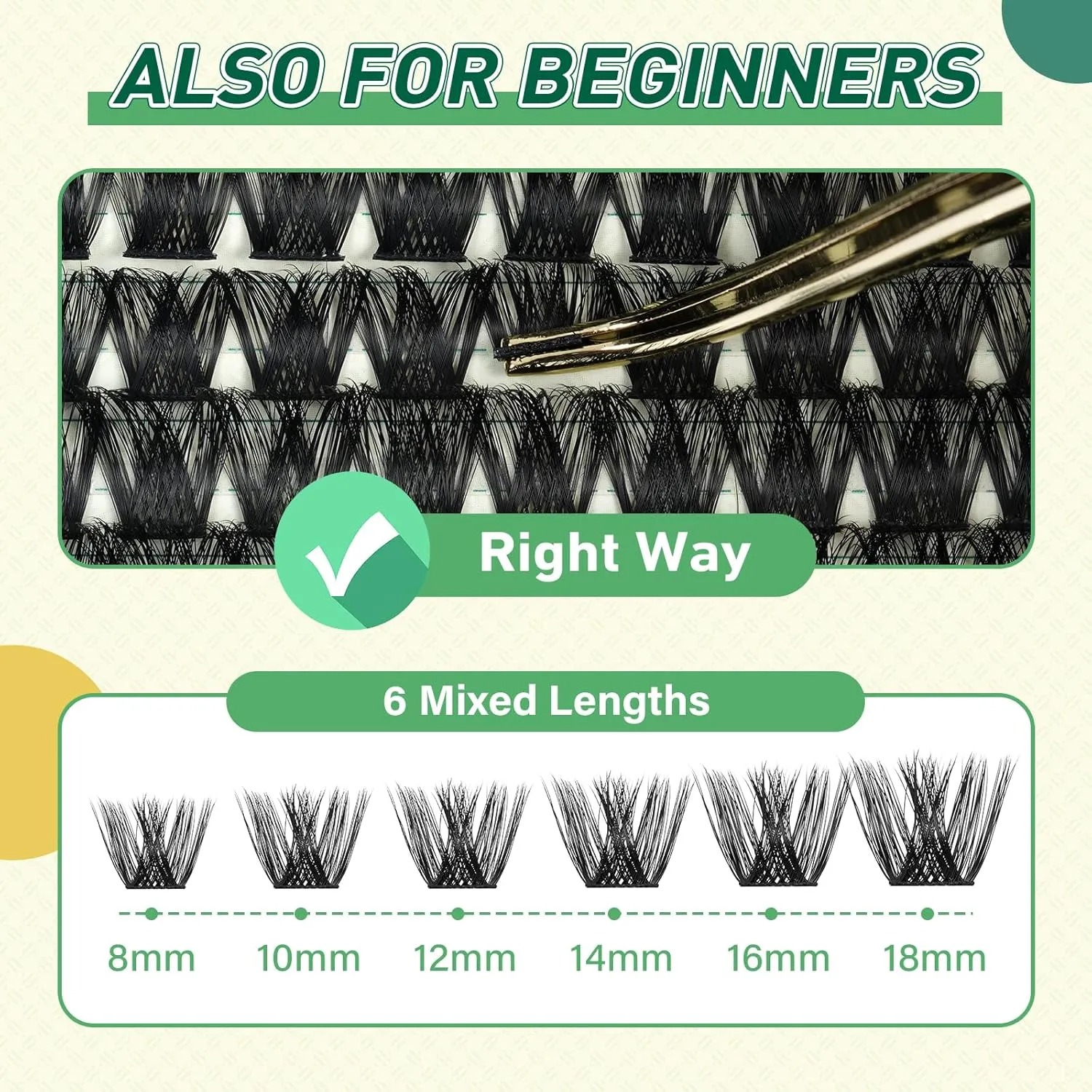 DIY Lash Extension Kit KEYYOU 144pcs Lash Clusters Eyelash Extension Kit with Mascara Brush Bond and Seal Lash Glue Remover Lash Applicators Lash Brush Clean Pad for DIY Lash Extensions (Y02 Kit)