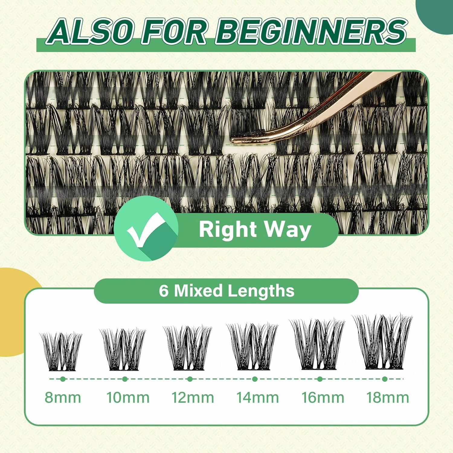 DIY Lash Extension Kit - 144pcs Clusters, Mascara Brush, Bond and Seal, Glue Remover, Applicators, Brush, Clean Pad (Y40 Kit)