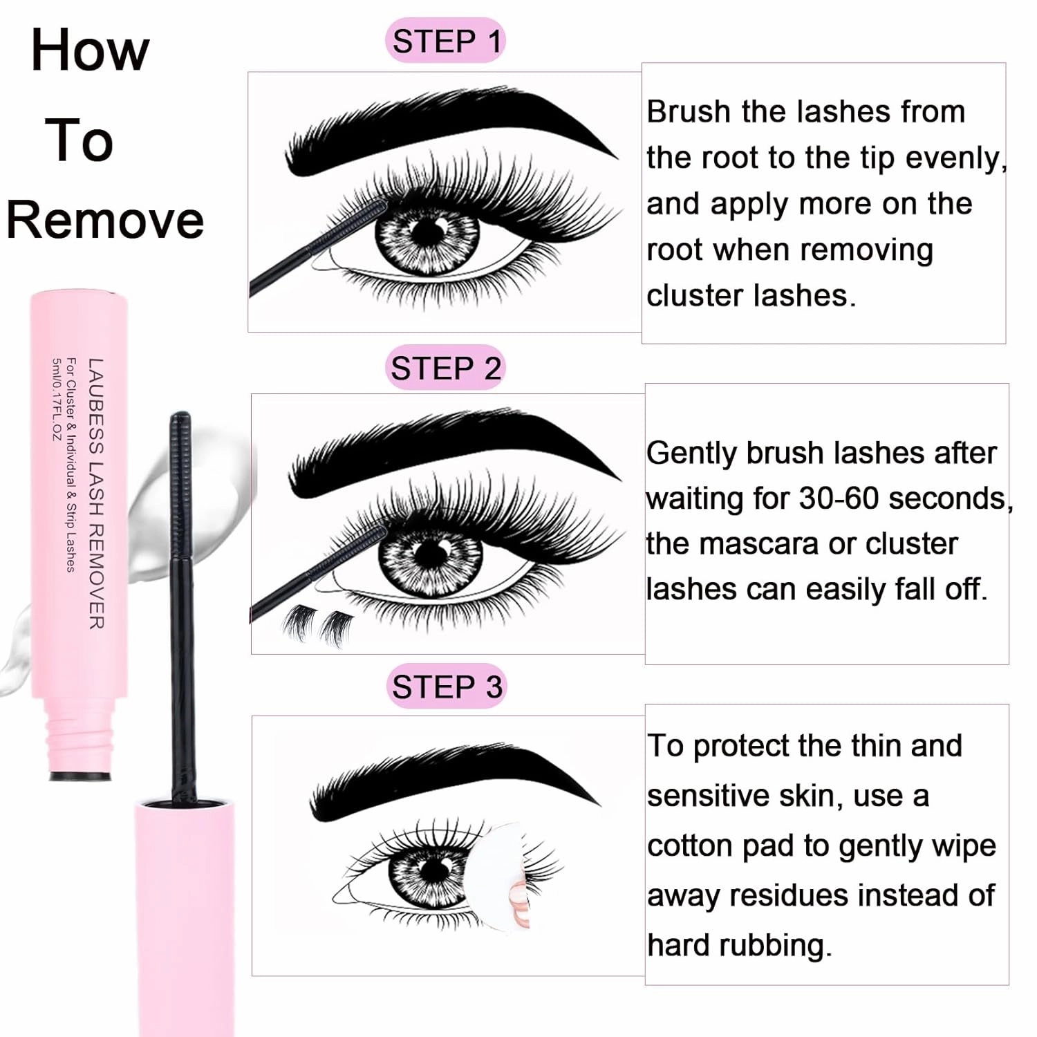 DIY Lash Extension Kit Bond and Seal Lash Glue Remover 300 Pcs 50D Lash Clusters Kit Mascara Wands Eyelash Extension Kit Eyelash Tweezers Individual Lashes Kit (Set 50D-0.07C-8-18Mix)