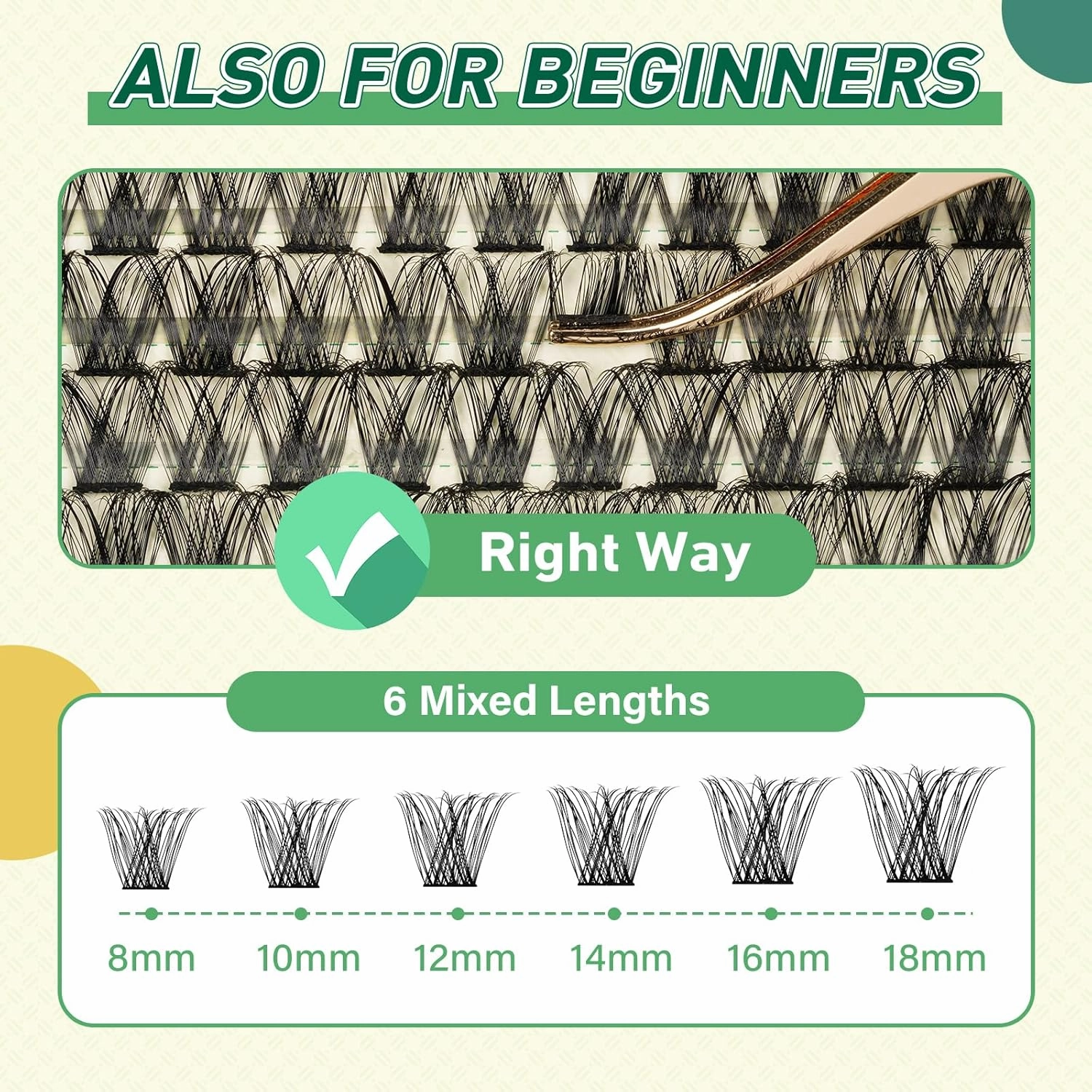 DIY Lash Extension Kit KEYYOU 144pcs Lash Clusters Eyelash Extension Kit with Mascara Brush Bond and Seal Lash Glue Remover Lash Applicators Lash Brush Clean Pad for DIY Lash Extensions (Y41 Kit)