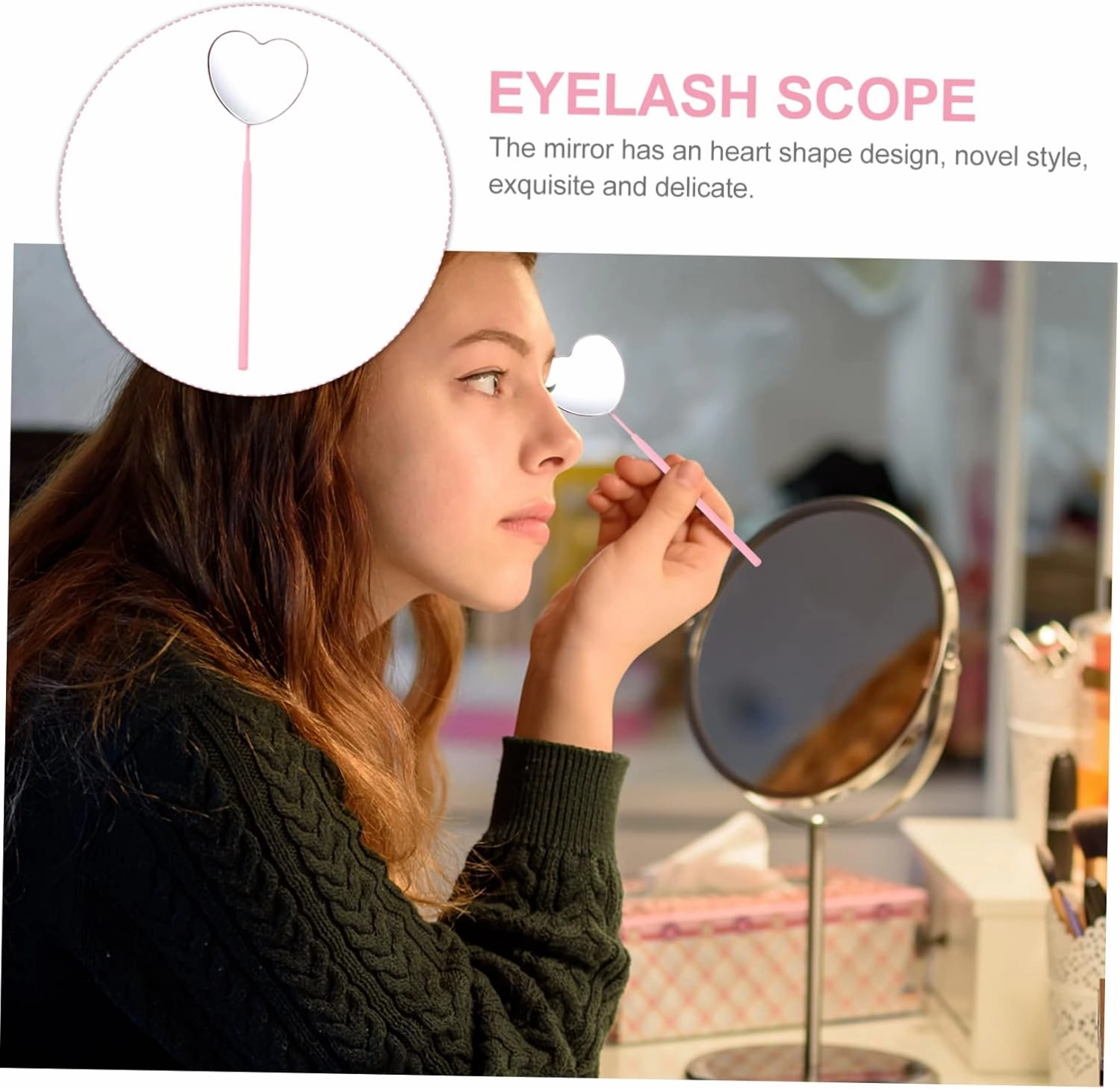 DOITOOL 5pcs Lash Extension Mirror Eyelash Mirror for Professionals Stainless Steel Construction Portable and Easy to Carry