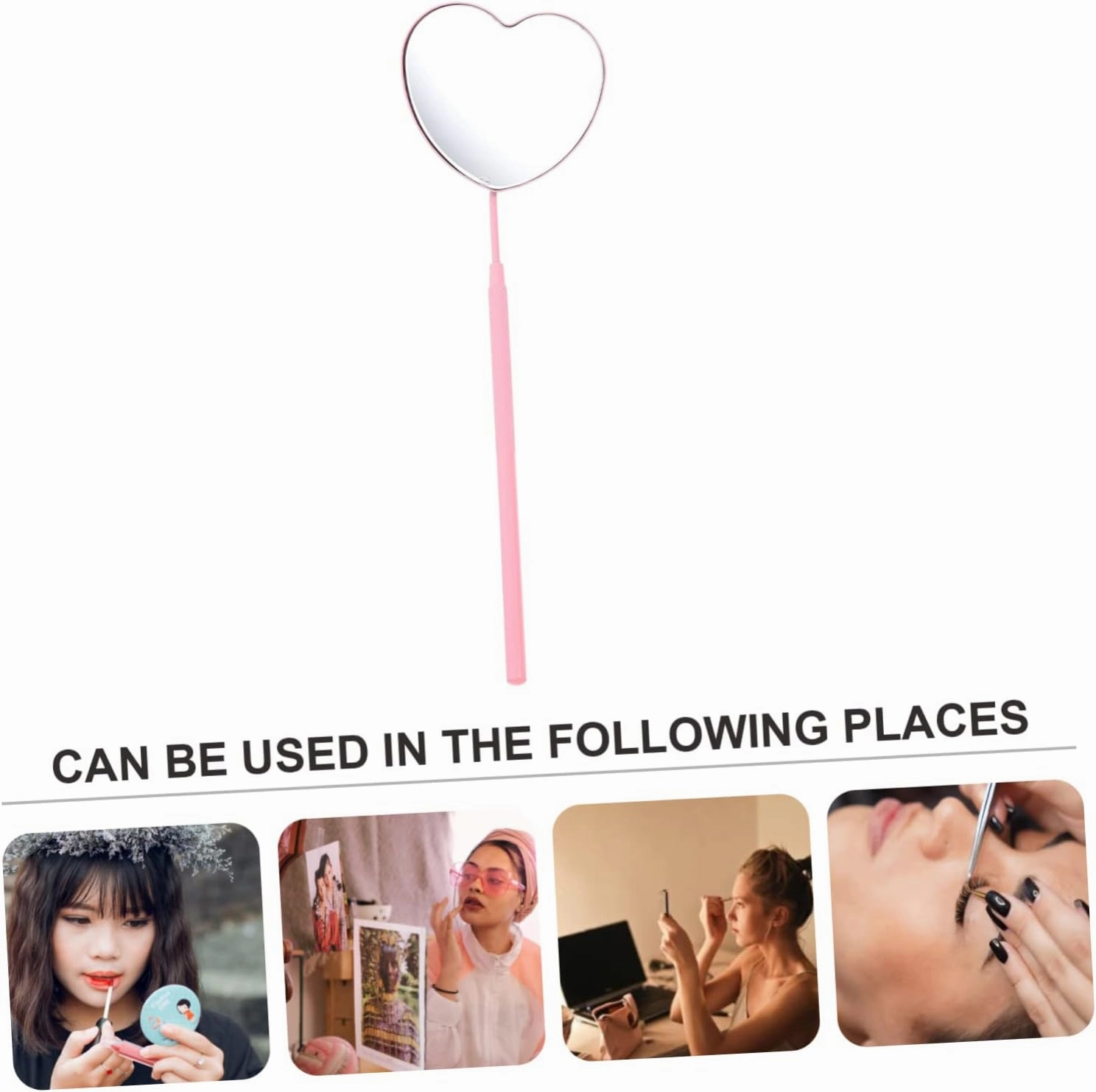 DOITOOL 5pcs Lash Extension Mirror Eyelash Mirror for Professionals Stainless Steel Construction Portable and Easy to Carry