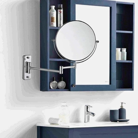 Double-Sided 5X/10X Magnifying Makeup Mirror with Swivel Arm for Optimal Viewing Angle
