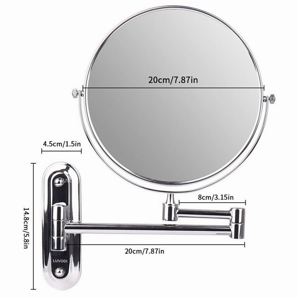 Double-Sided 5X/10X Magnifying Makeup Mirror with Swivel Arm for Optimal Viewing Angle