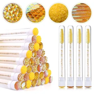 EBANKU 40-Piece Yellow Disposable Mascara Brush Set