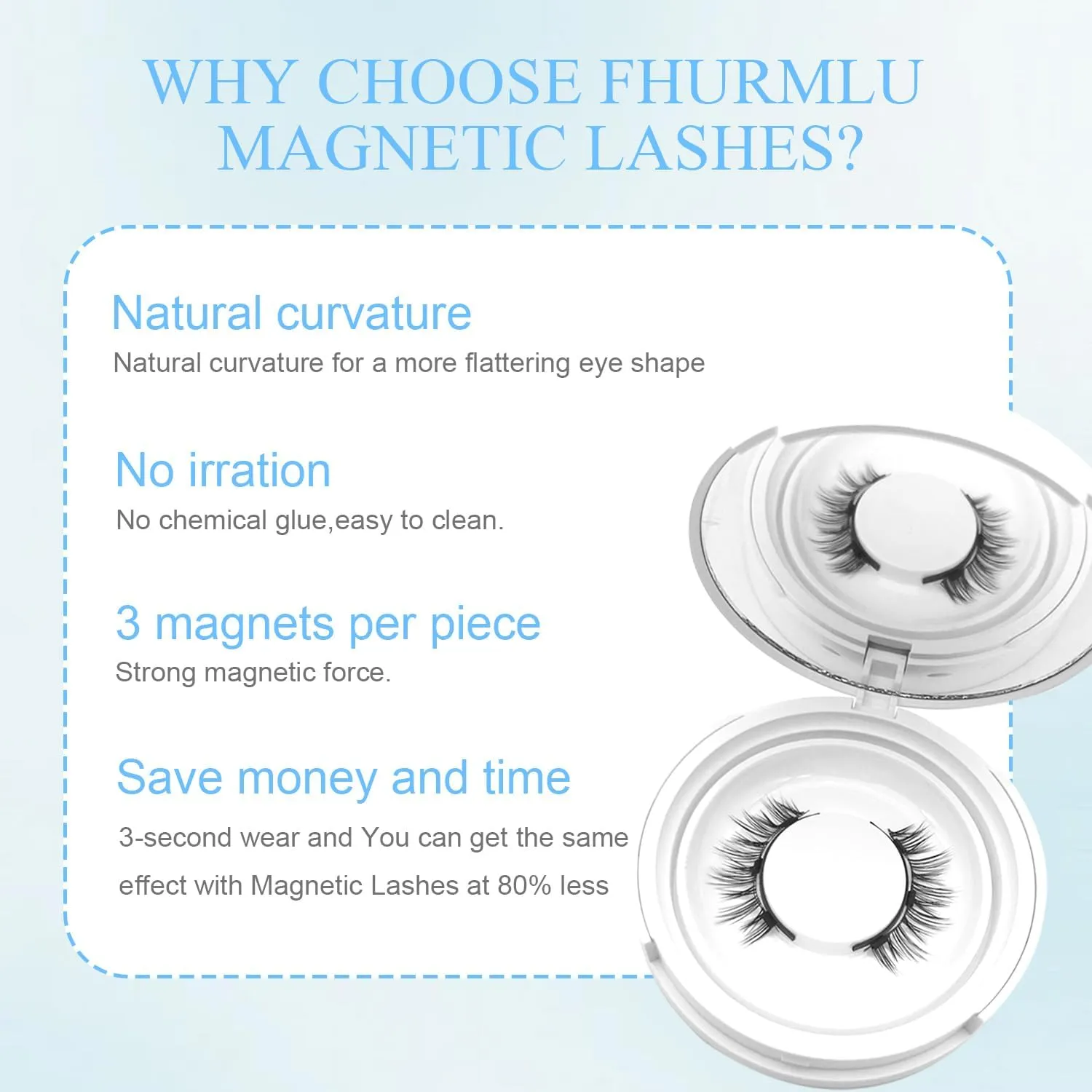 Elara Craft Magnetic Eyelashes with Applicator,Reusable Magnetic Eyelashes Natural Look,Easy to Wear and Remove Reusable Soft Lashes kit No Glue Needed(Simple)