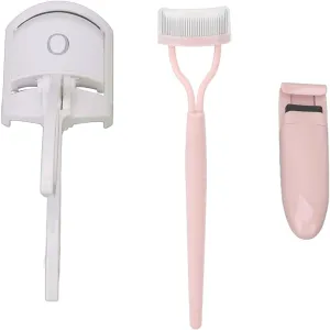 Electric Eyelash Curler Kits, Eyelash Comb 2 Temperature Control Silicone Strip USB Heated Curler Fitting for Home