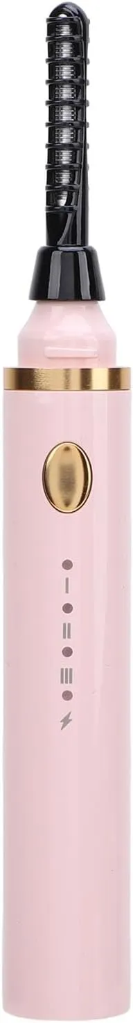 Electric Heated Eyelash Curler - Rechargeable Mini Eyelash Curler with Smart Temperature Controlled, Compact Heated Lash Curler for Quick Heating Curling (Pink)