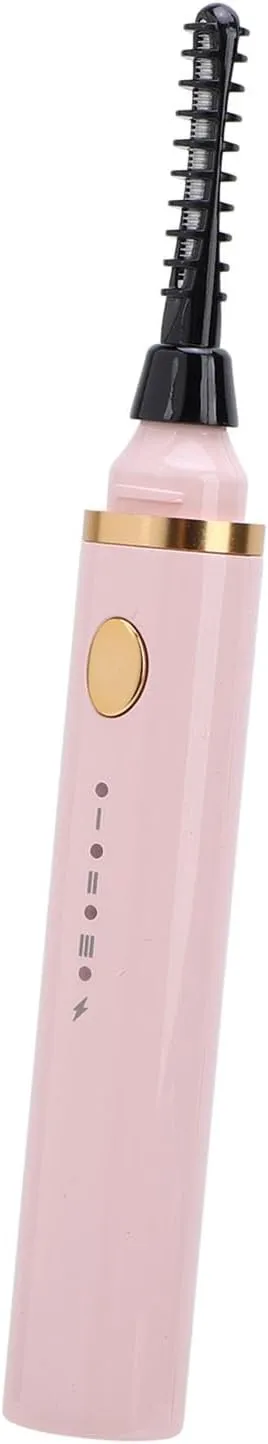 Electric Lash Curler, Long Lasting Heated Eyelash Curler Rechargeable for Home for Women (Pink)