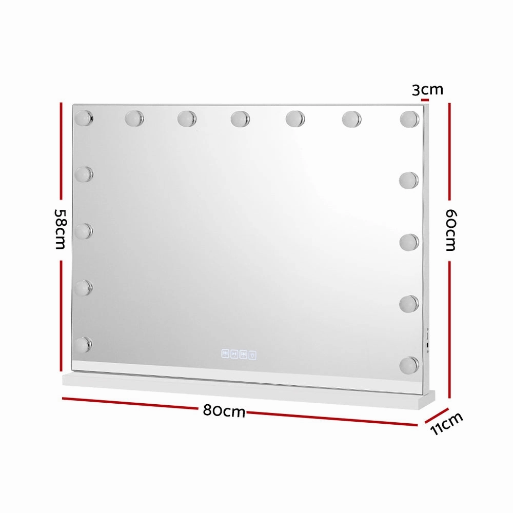 Embellir Bluetooth Makeup Mirror 80X58cm Hollywood with Light Vanity Wall 18 LED