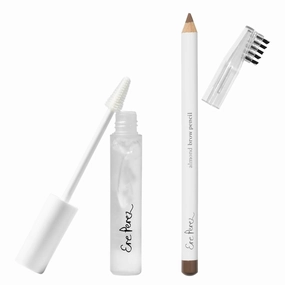 Ere Perez - Almond Eyebrow Pencil   Aloe Gel Lash Eyebrow Mascara BUNDLE | Sensitive Eye Safe, Vegan, Cruelty-Free Clean Beauty