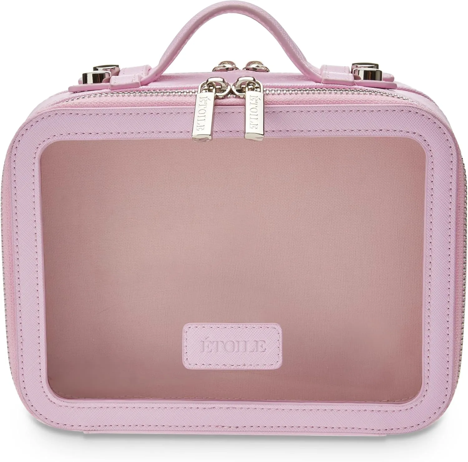 ETOILE - Small Twin Cosmetic Case Lavender Pink - Dual Compartment Cosmetic Beauty Organizer & Toiletry Case