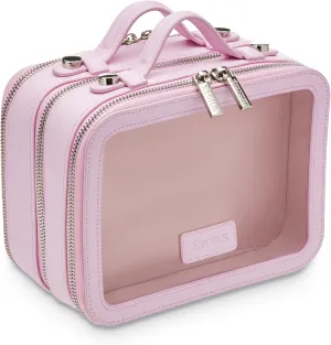 ETOILE - Small Twin Cosmetic Case Lavender Pink - Dual Compartment Cosmetic Beauty Organizer & Toiletry Case