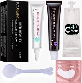 Eyelash D-y-e Kit Black at Home, Eyebrow Lash T-in-t Lasting Black Color 8 Weeks Professional Training Lash Coloring Kit Treatment Only Takes 30 Minutes(Black d-y-e kit-15ml)