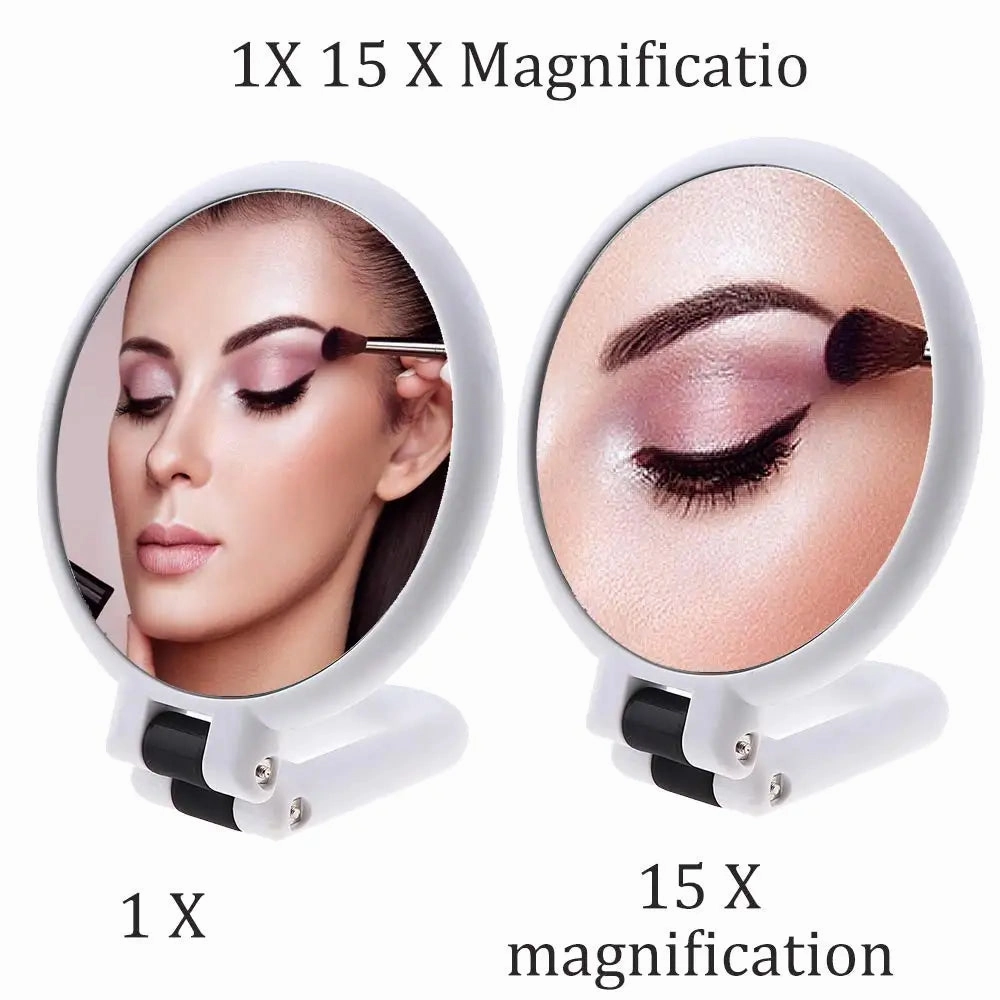 Folding Handheld Magnifying Makeup Mirror, Double-Sided
