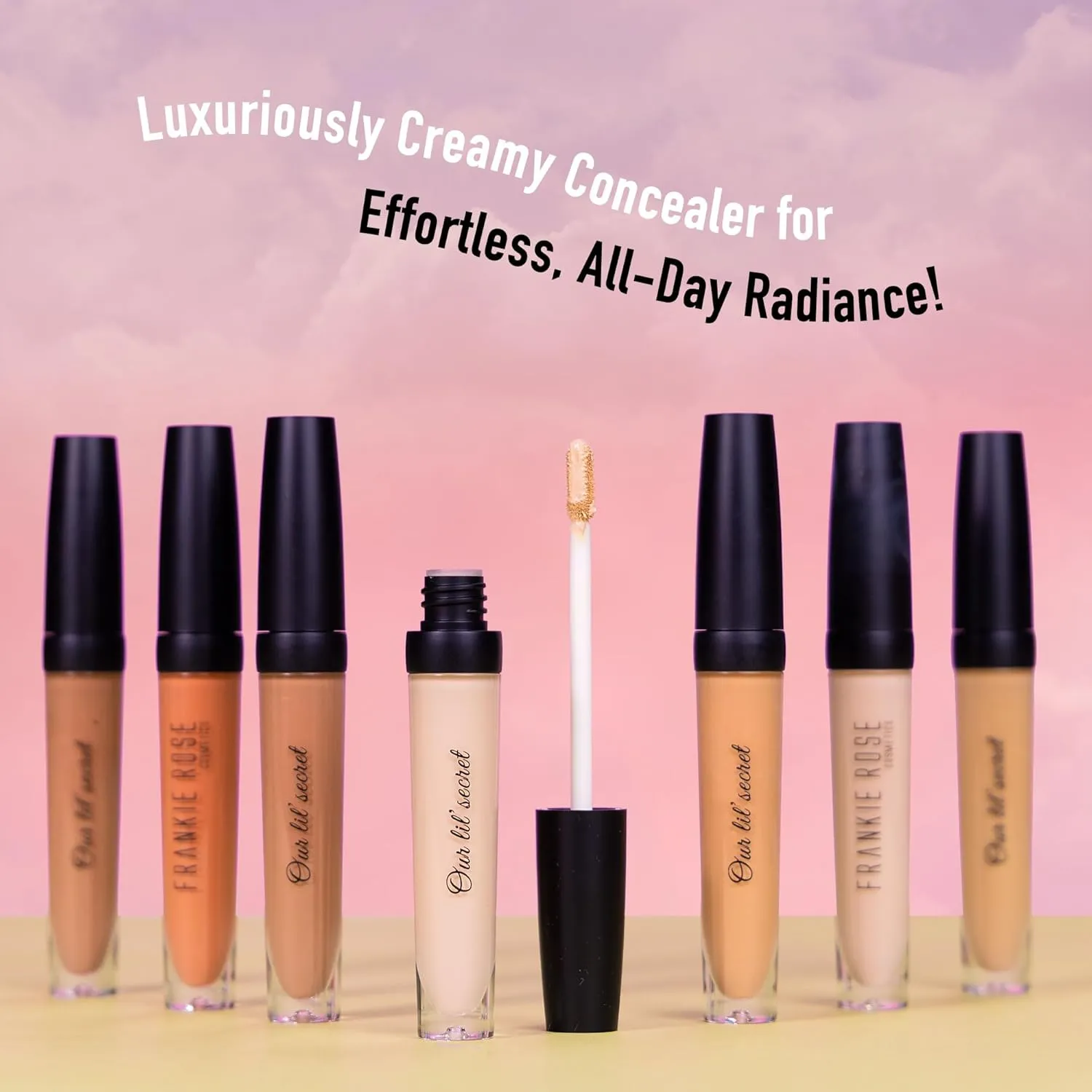 Frankie Rose Cosmetics Our Lil' Secret Concealer Sweat-Proof & Matte Under Eye Concealer, Long Lasting Full Coverage For Fine Lines, Dark Circles & Hide Imperfections - Angelic