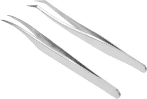FRCOLOR 6pcs Eyelash Tweezers Curved for Precision Grafting Eyelash Extension Tools for Home Use for Lash Application