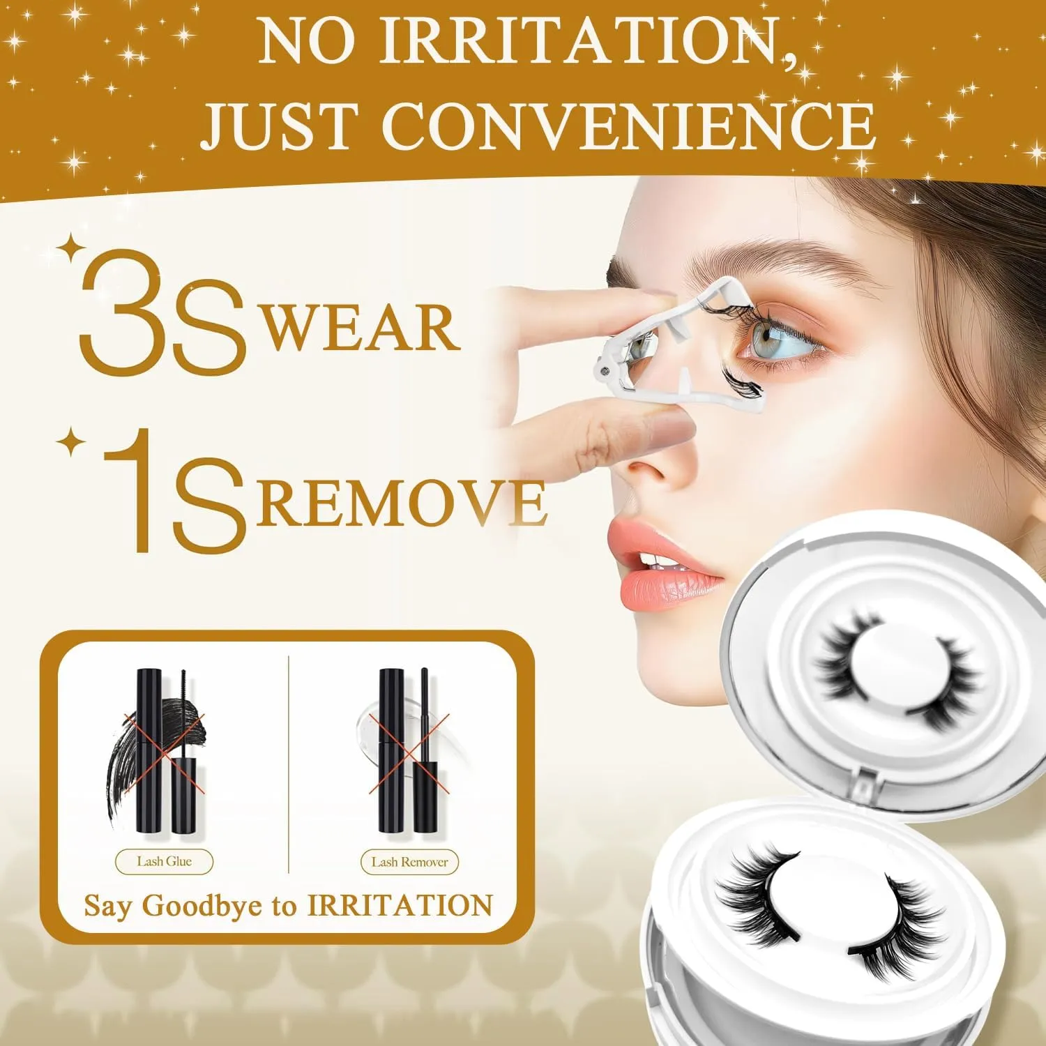Ginani Magnetic Lashes,Ginani Magnetic Lashes Kit,Magnet Eyelashes with Applicator Natural Look,Reusable No Glue Needed Soft Eyelashes Kit for Women(Natural Fuller)