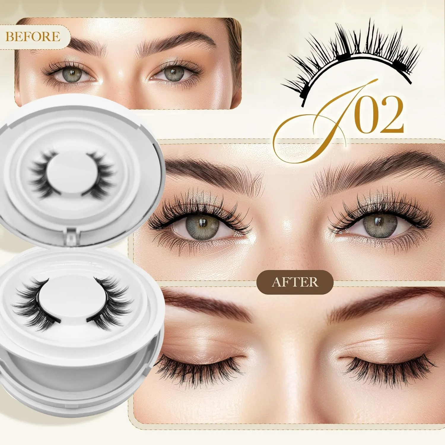 Ginani Magnetic Lashes,Ginani Magnetic Lashes Kit,Magnet Eyelashes with Applicator Natural Look,Reusable No Glue Needed Soft Eyelashes Kit for Women(Natural Fuller)
