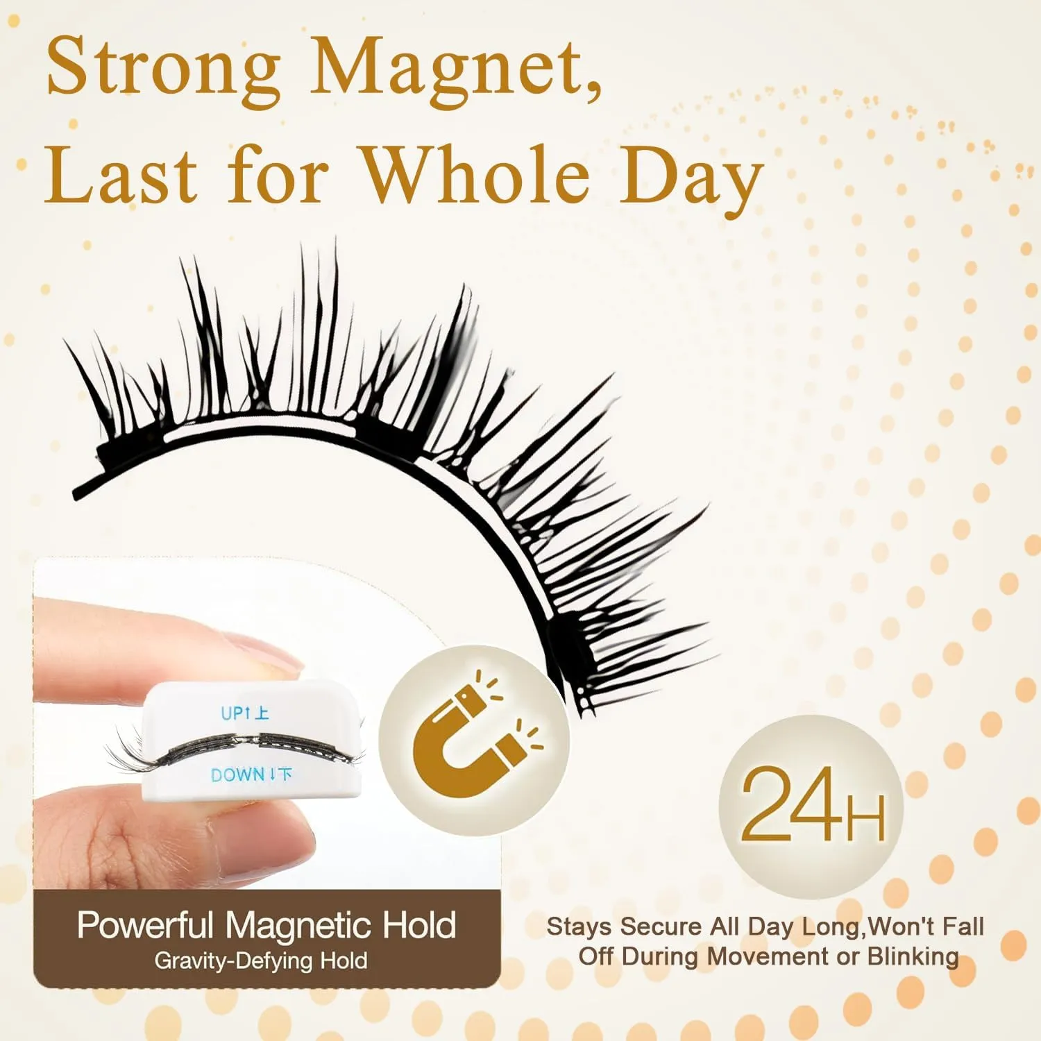 Ginani Magnetic Lashes,Ginani Magnetic Lashes Kit,Magnet Eyelashes with Applicator Natural Look,Reusable No Glue Needed Soft Eyelashes Kit for Women(Natural Fuller)