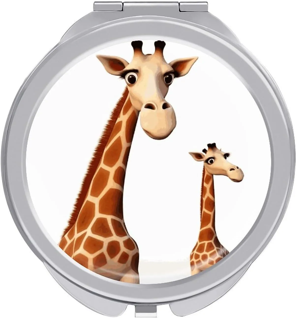 Giraffe Mirror with 1X/2X Magnifying, 2.4-inch Pocket Size, Compact Travel Mirror for Women Makeup, Portable Exquisite Small Mirrors for Mothers Day Birthday Gift