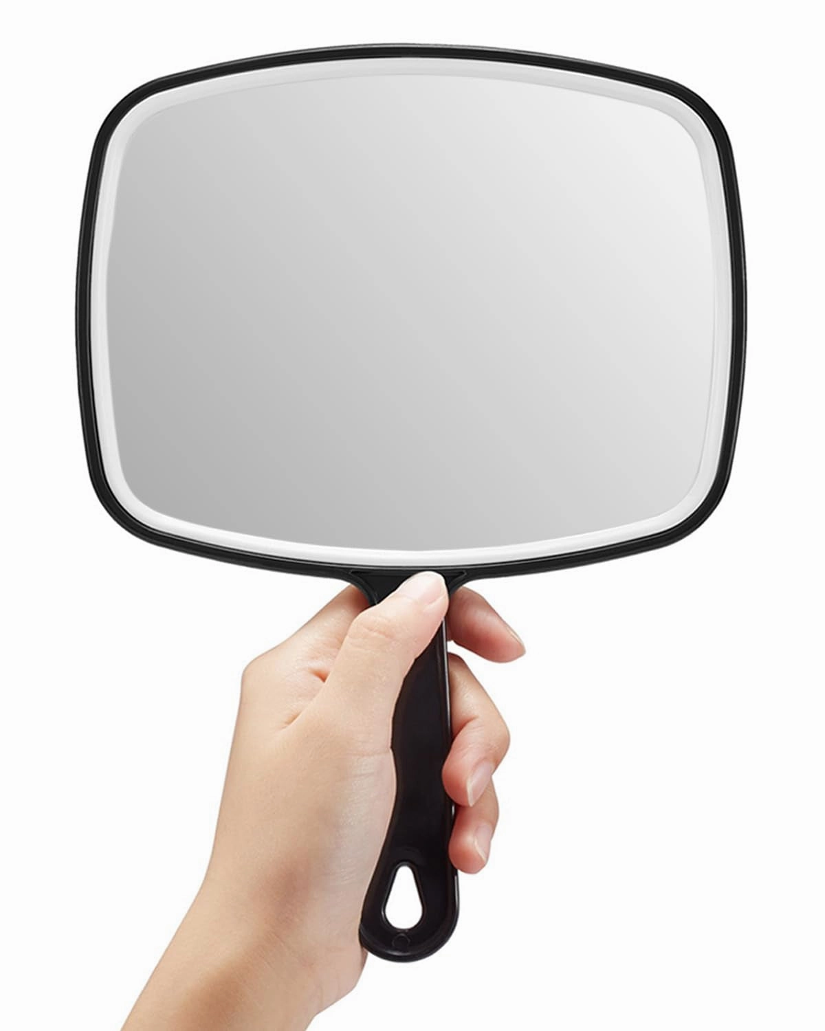 Hand Mirror, Extra Large Black Handheld Mirror with Handle, 9" W X 12.4" L