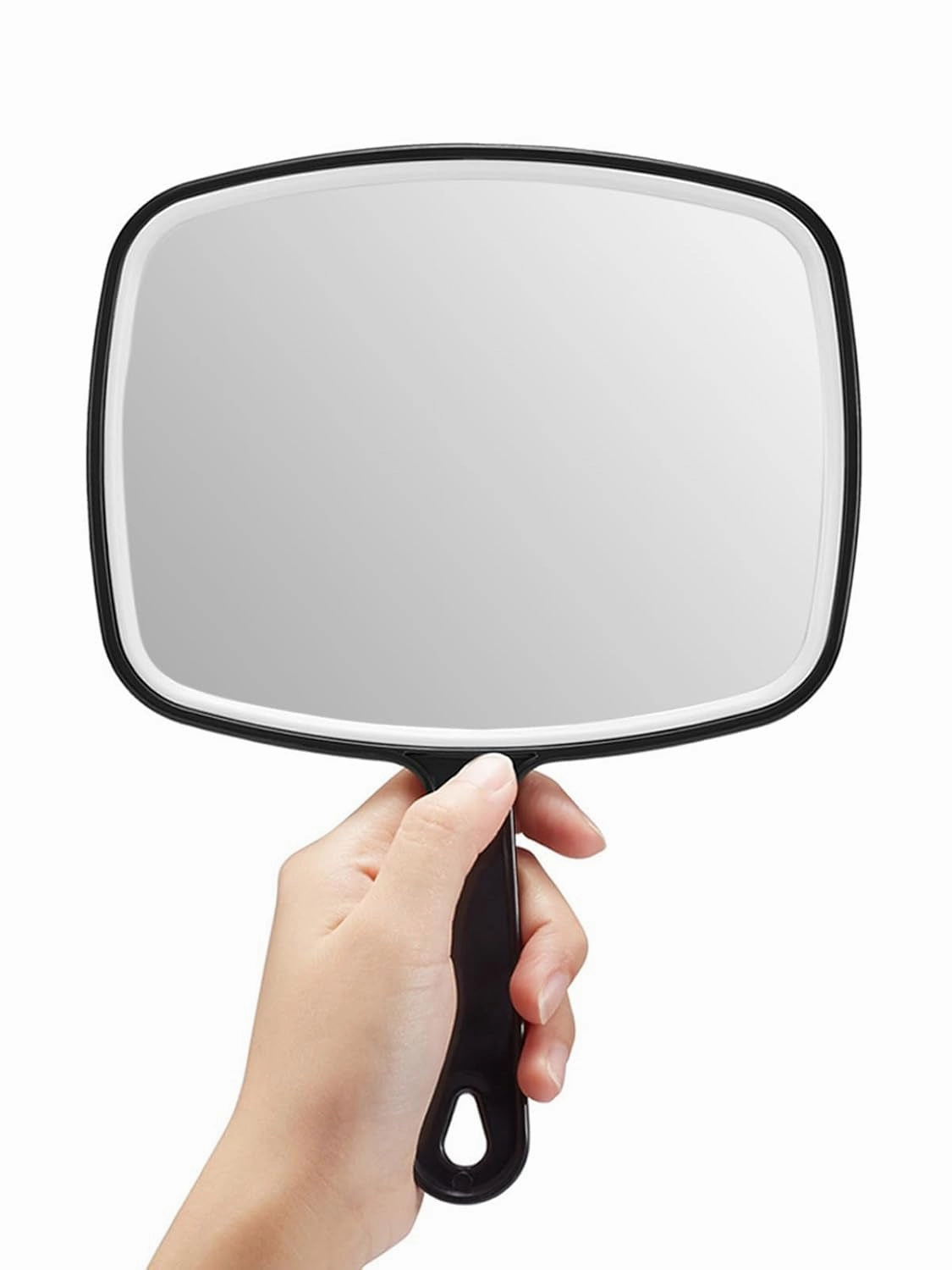 Hand Mirror, Extra Large Black Handheld Mirror with Handle, 9" W X 12.4" L