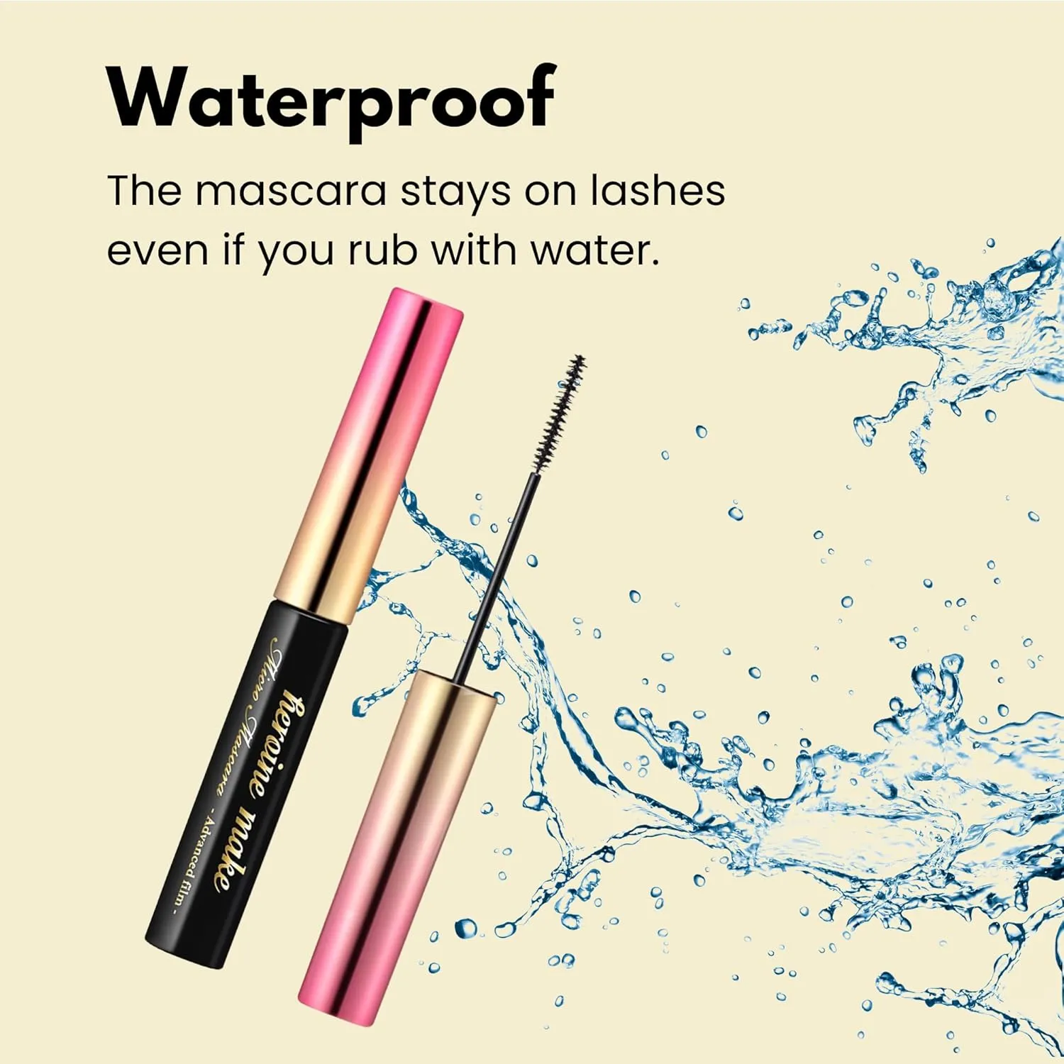 HEROINE MAKE by KISSME Micro Mascara Advanced Film, Waterproof & Long-Lasting, Ultra-Fine Brush for Precision Application, Smudge-Proof Fiber Mascara for Micro Lashes, 0.14 fl Oz, Black