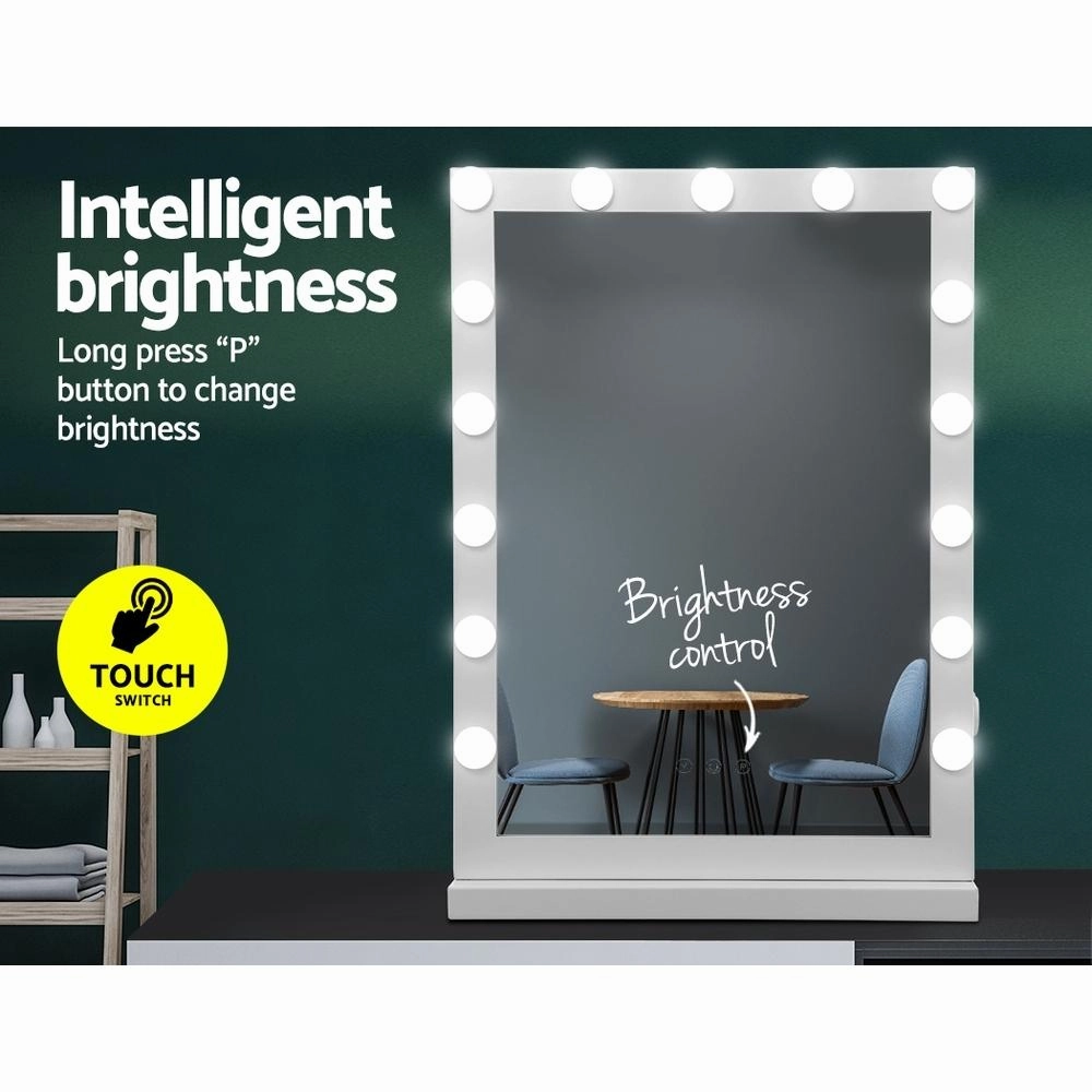Hollywood Makeup Mirror With Light 15 LED Bulbs Vanity Lighted Stand