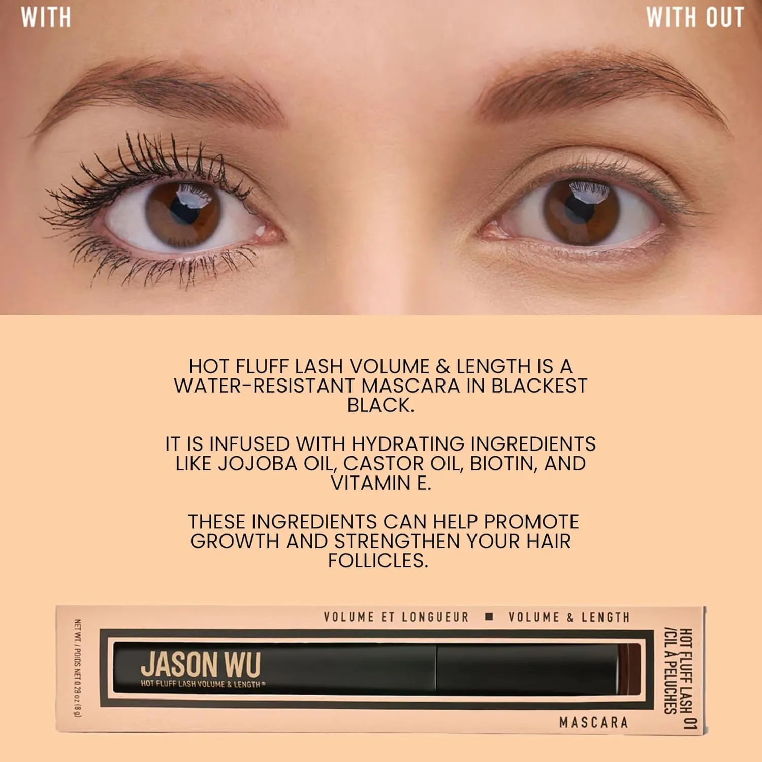 Jason Wu Beauty Hot Fluff Lash - Eyelash Mascara 0.28oz 8g (Volume & Length, 0.28oz 8g)