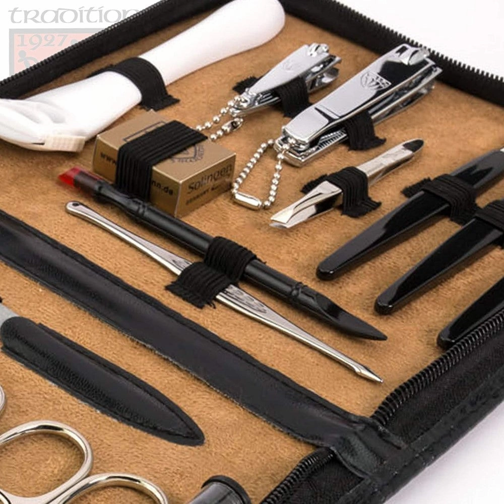 Kellermann 3 Swords Premium Mani & Pedi Grooming Set - (18 Piece) Black Case 9310 PN