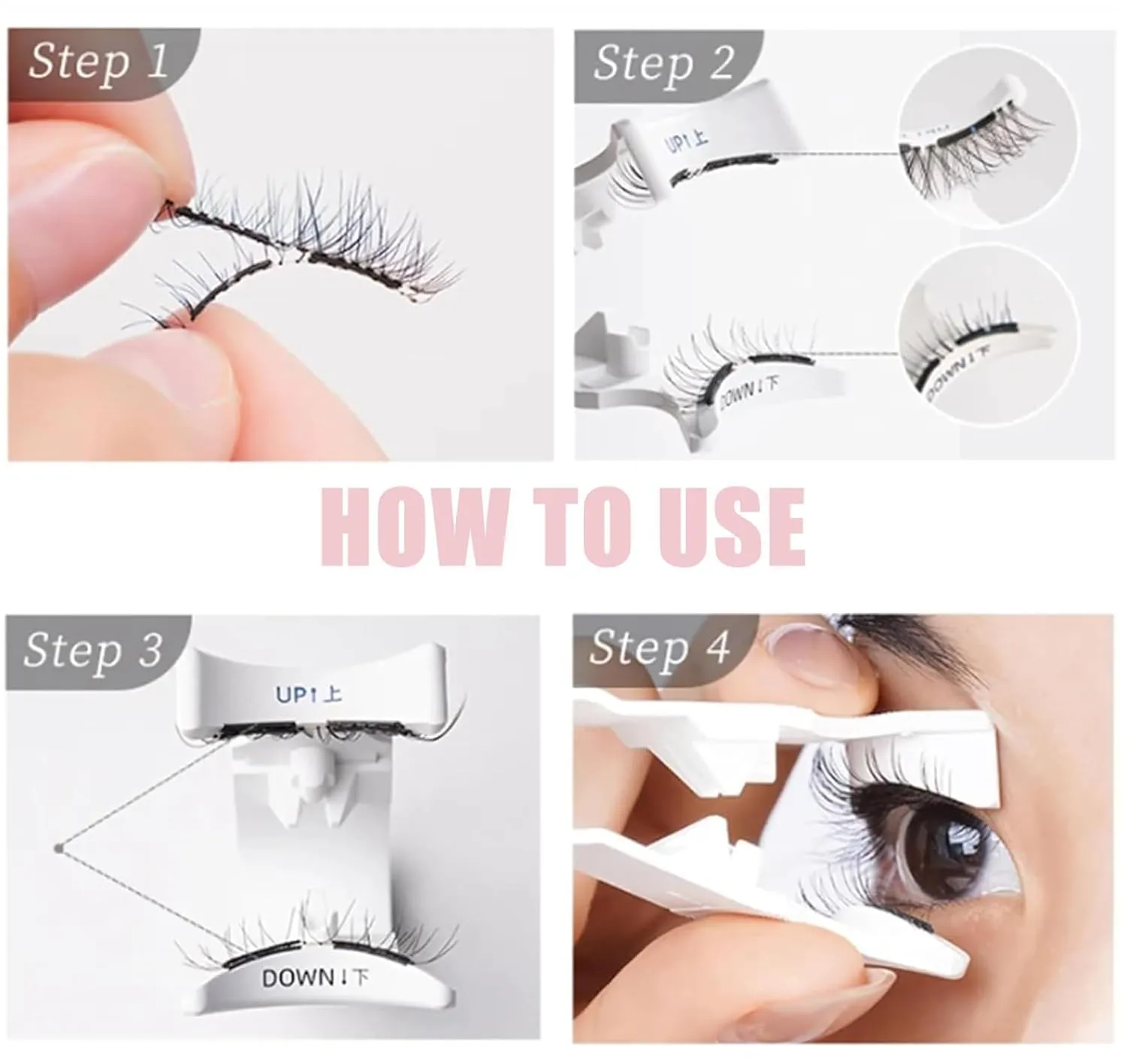 Keneva Magnetic Lashes, Keneva Beauty Magnetic Eyelashes, 2025 New Reusable Magnetics Eyelashes with Applicator,Magnetics Lashes Natural Look,No Glue Needed Easy to Wear and Removeve (Natural Simple)