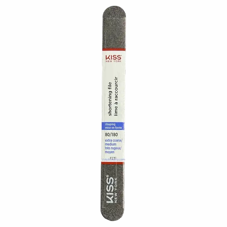 Kiss New York Shortening File 80/180 [Extra Coarse/Medium]-F231: Precision Nail Grooming Tool