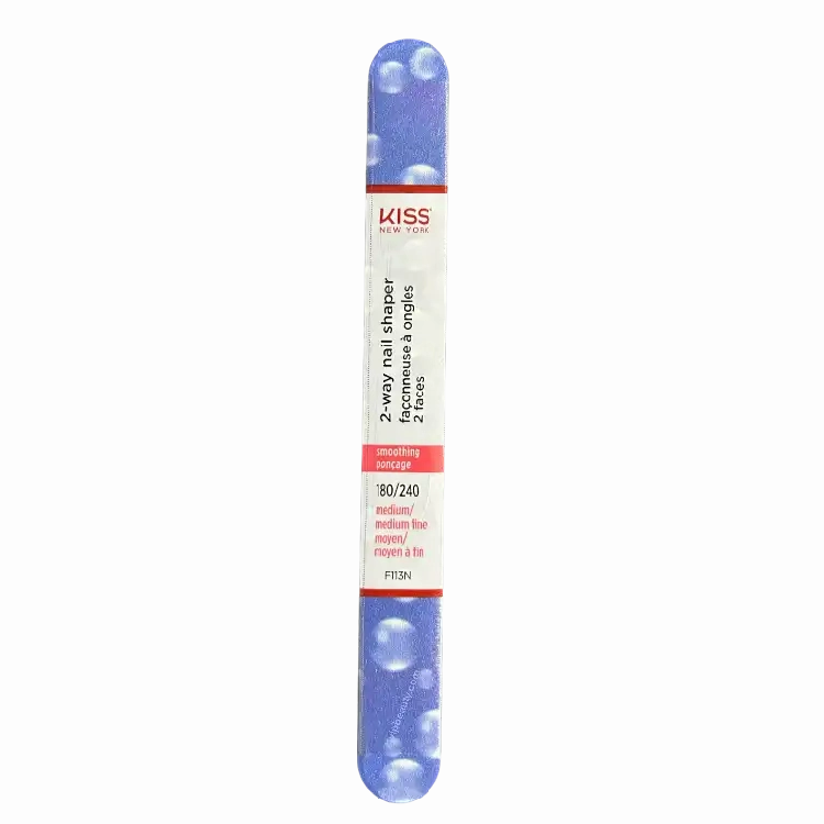 Kiss New York Washable Nail File 180/240 [Medium/Medium Fine] - F206N: Precision Nail Shaping Tool