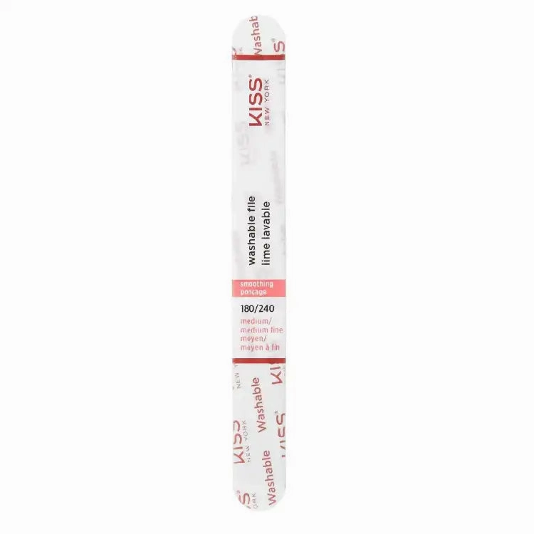 Kiss New York Washable Nail File 180/240 Medium/Medium Fine - F206N: The Perfect Tool for Impeccable Nails