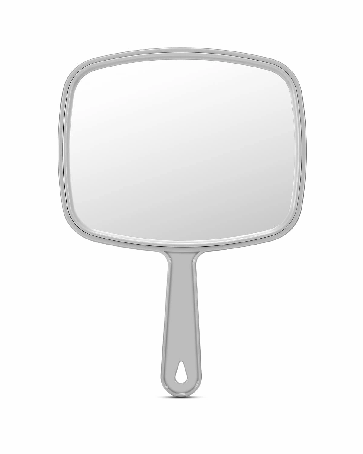 Large Hand Mirror, Salon Barber Hairdressing Handheld Mirror with Handle (Square Black 10.3"X7.4")