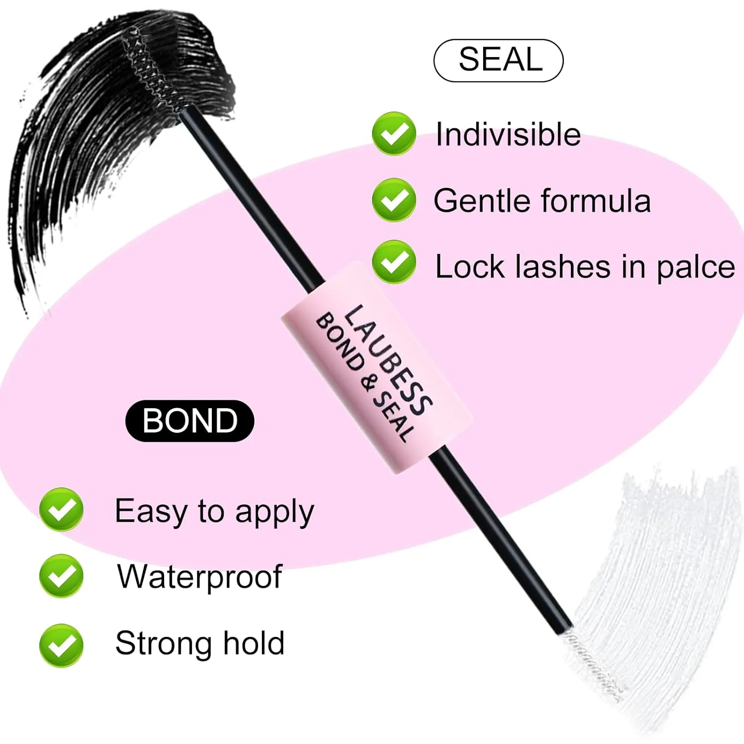 Lash Glue for Eyelash Clusters 3-in-1 Lash Remover for Lash Extensions Eyelash Glue Remover Lash Bond and Seal Waterproof DIY Eyelash Extension Remover 15ml(Black)