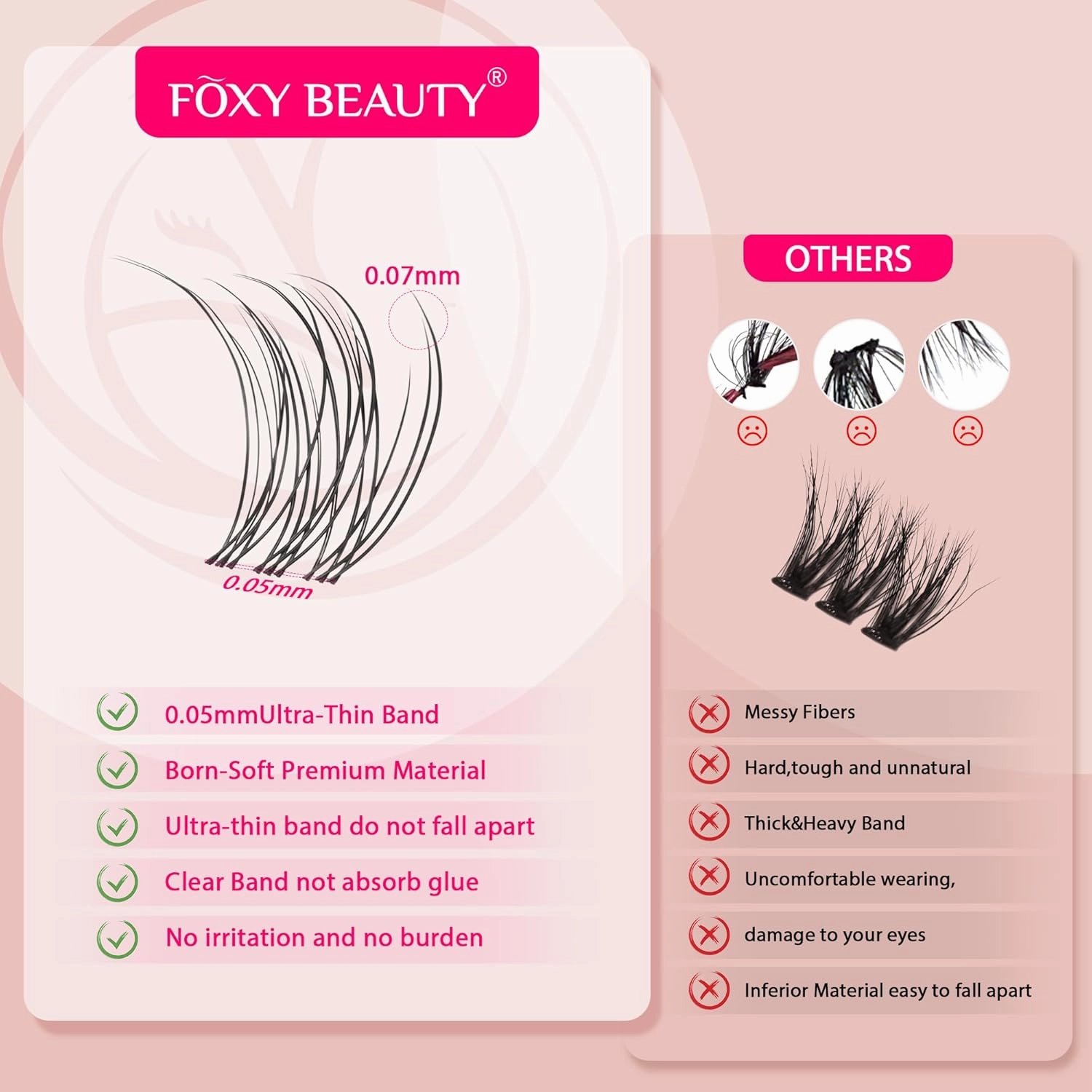 Lash Clusters Kit - Wispy Natural & Manga Spiky Lash Cluster Invisible band 8-16mm Eyelash Clusters Kit D Curl Lash Extension Kit WideSpan with Bond and Seal DIY at Home