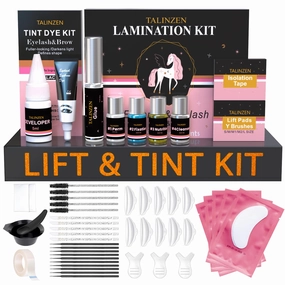 Lash Lift and Black Kit Brow Lamination Kit - Easy to Use & Quick Lifting & Voluminous Coloring & Long Lasting & Complete Tools With Detailed Instruction - for Salon or Professional Use